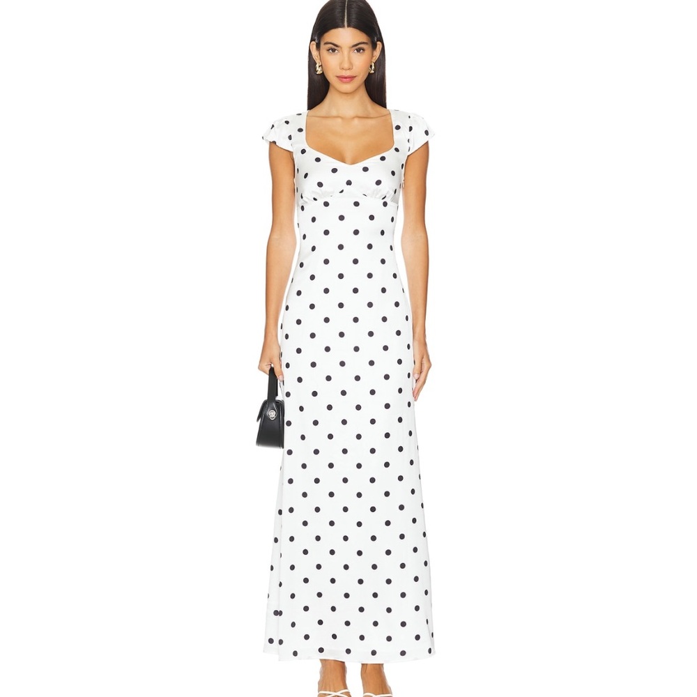 Elegant Black and White Polka Dot Dress